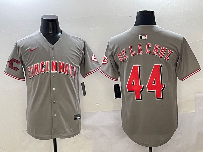 Men Cincinnati Reds #44 Delacruz Grey Game Nike 2025 MLB Jersey style 5->cincinnati reds->MLB Jersey